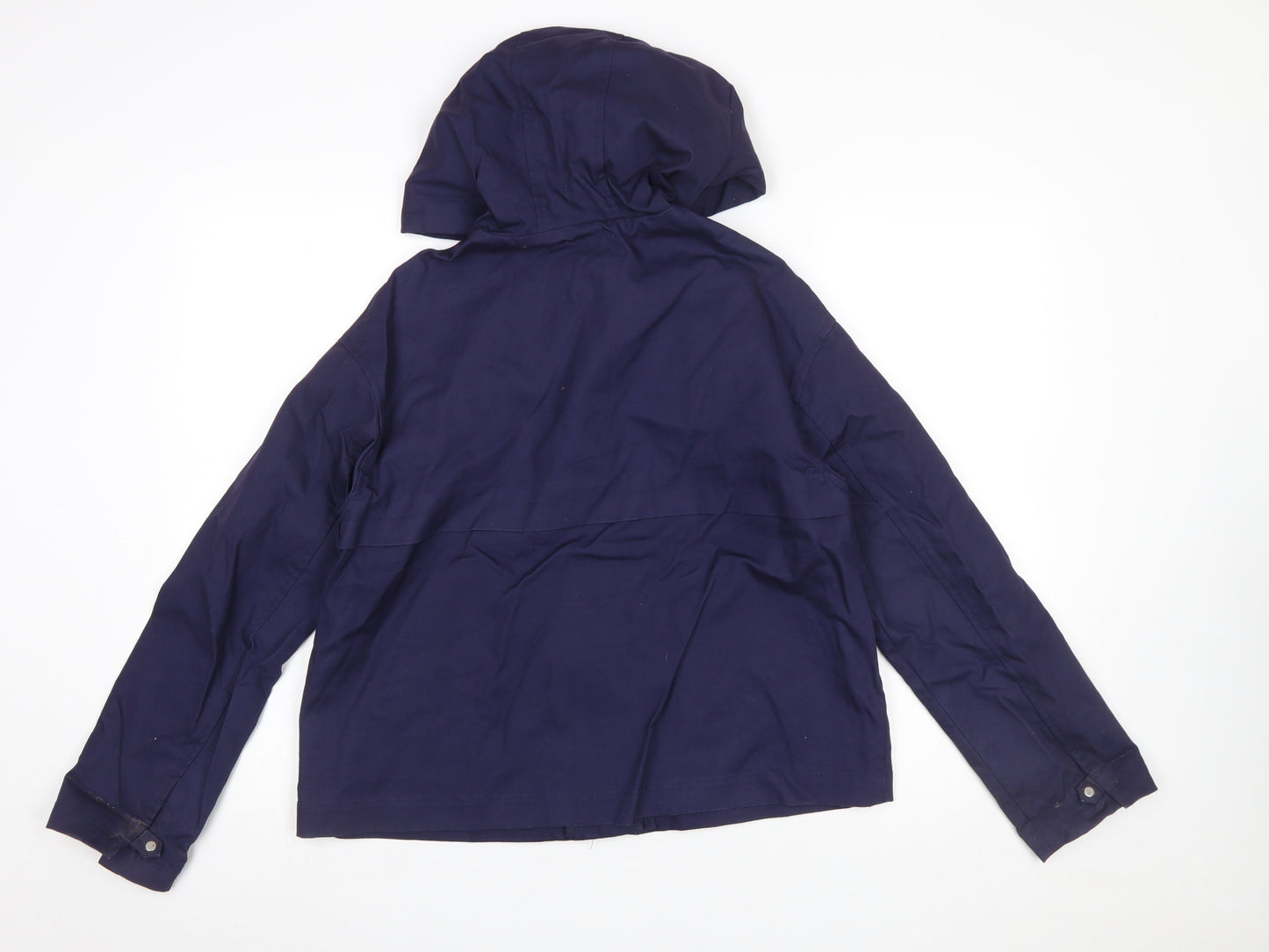 R Essentiel Women's Blue Hooded Anorak Jacket Size 12