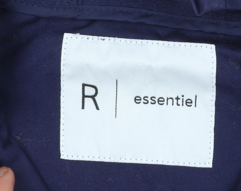 R Essentiel Women's Blue Hooded Anorak Jacket Size 12