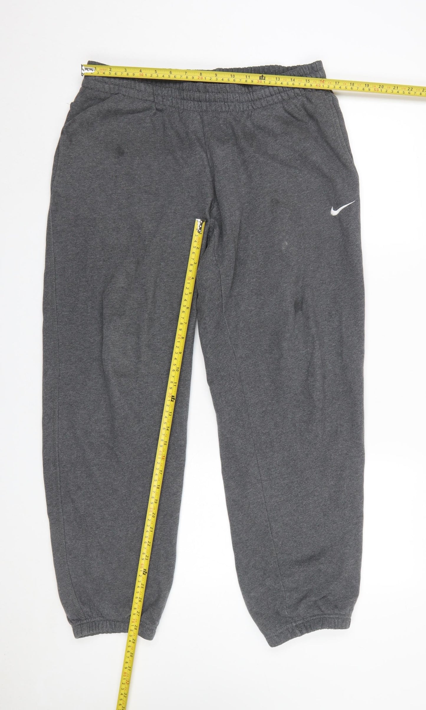 Nike Men's Grey Sweatpants M Regular Fit Elastic Waist Tapered Joggers