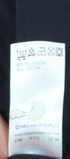 Marks and Spencer Men’s Black Regular Fit Long Sleeve Easy Care Shirt 16.5in