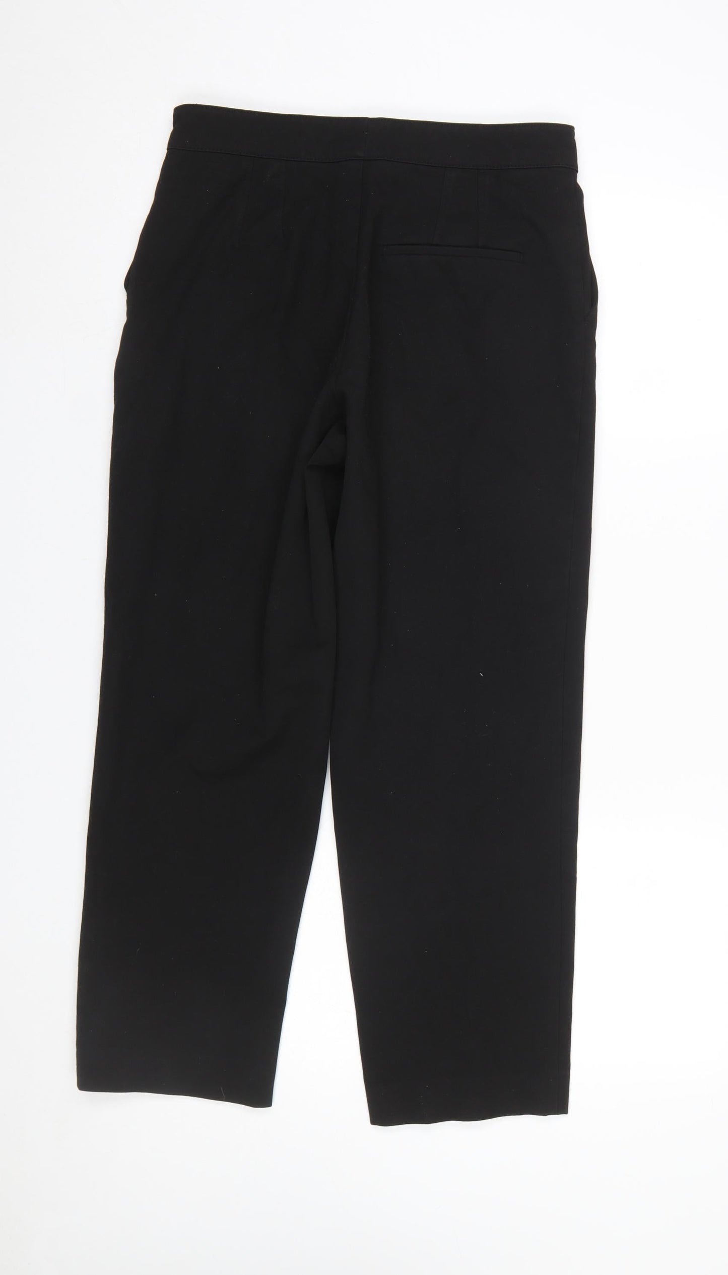 Massimo Dutti Women Black Cropped Tailored Trousers Size 12