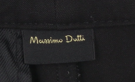 Massimo Dutti Women Black Cropped Tailored Trousers Size 12