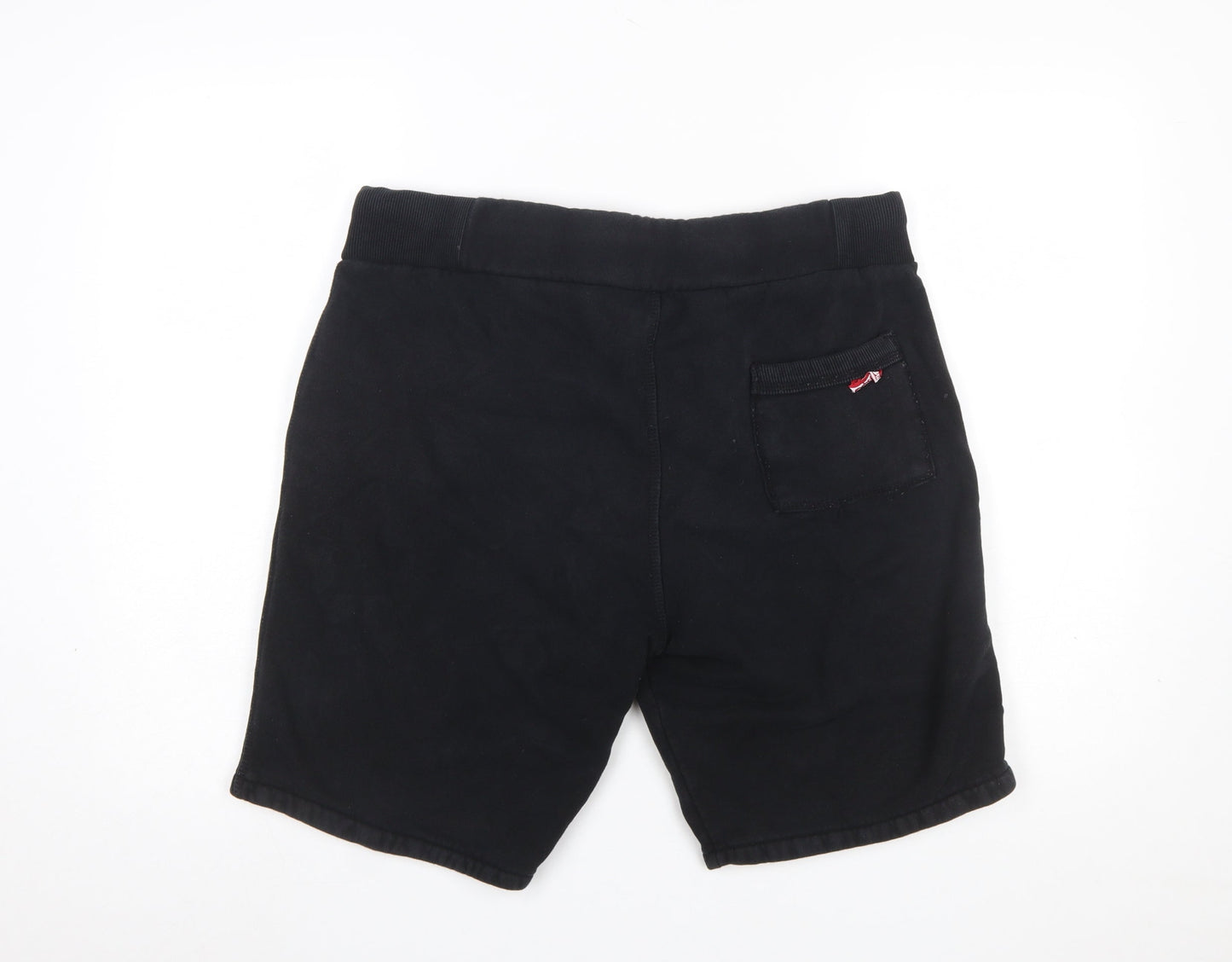 Superdry Men’s Black Sweat Shorts L Drawstring Athletic Style
