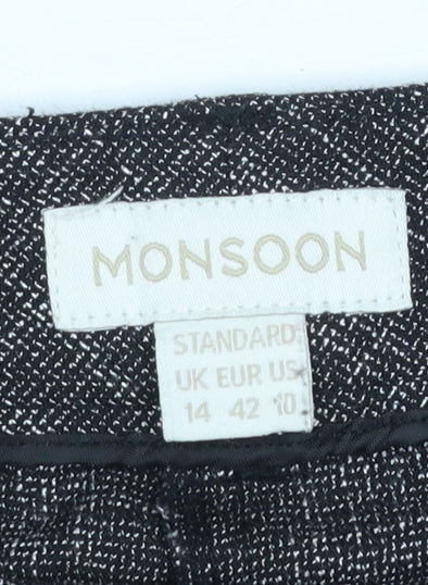 Monsoon Women Black Size 14 Straight Leg Trousers