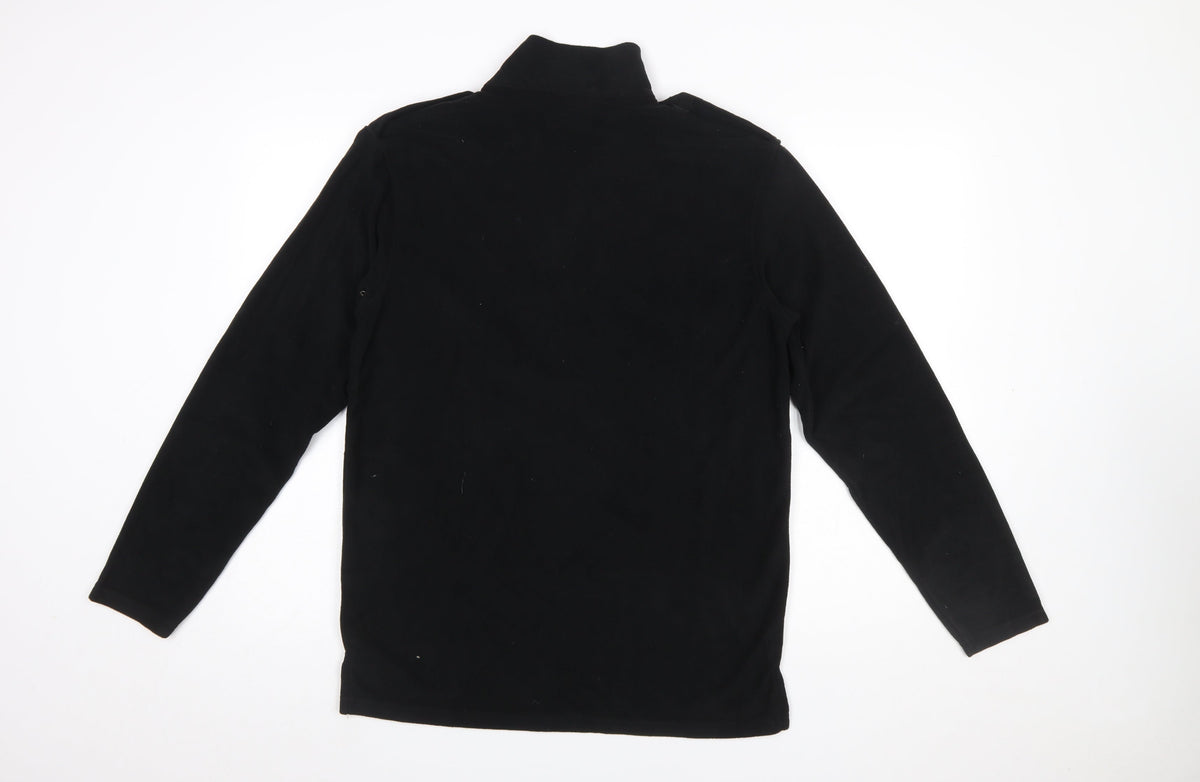Churchill Men's Black Fleece 1/4 Zip Pullover Sweatshirt M