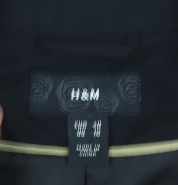 H&M Women's Black Size 12 Classic Single-Breasted Suit Jacket