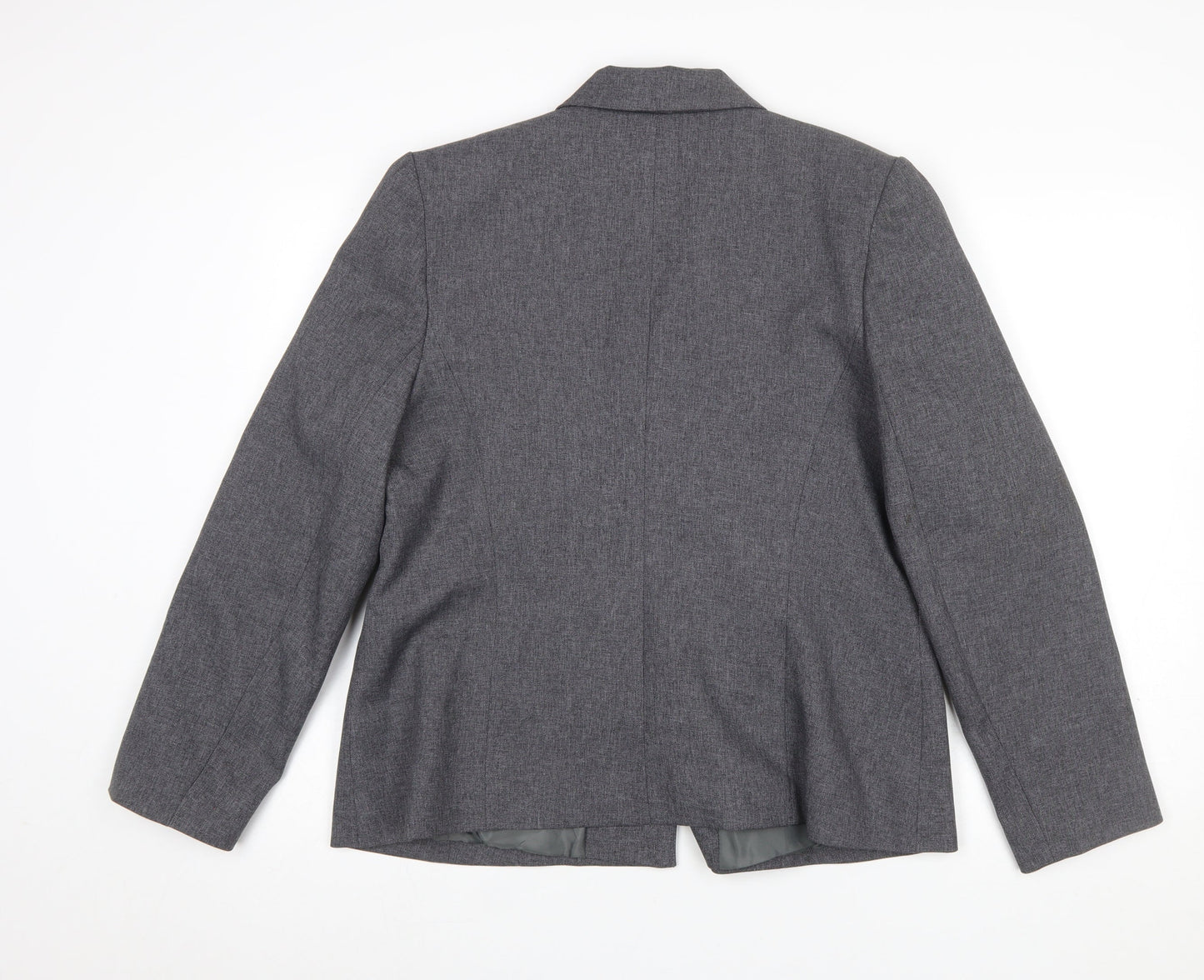 Christian Marcus Women Grey Polyester Three-Button Blazer Size 18