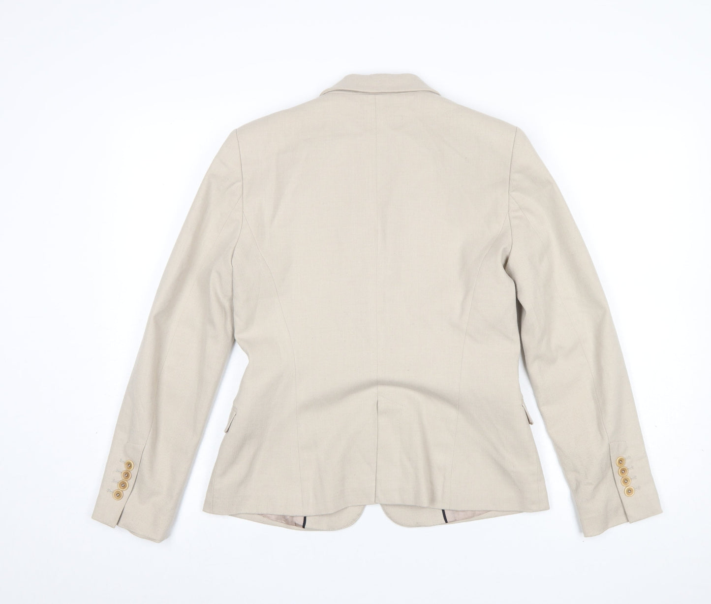 Zara Beige Tailored Women's Blazer Size S Single Breasted Jacket