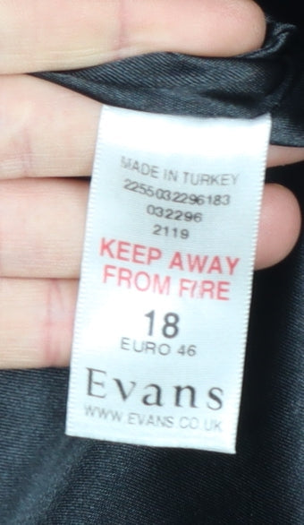 Evans Women's Black Size 18 Single-Breasted Blazer
