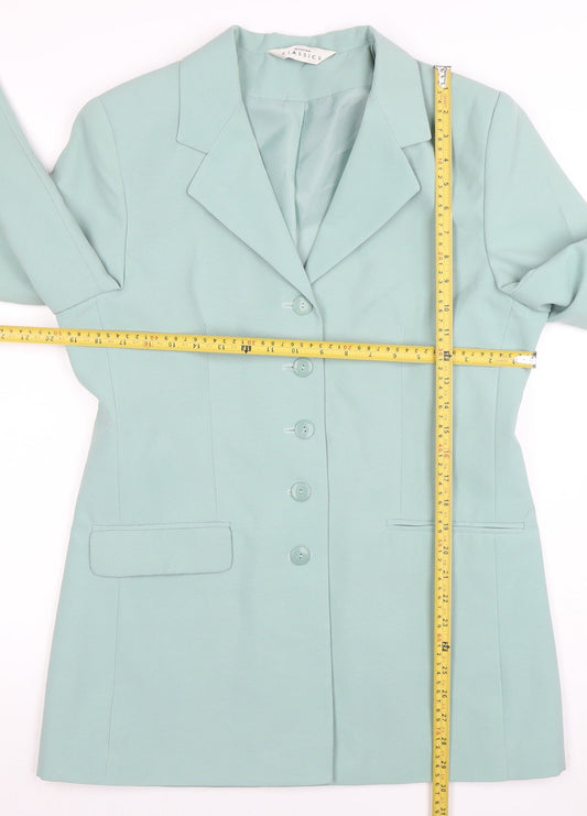 Modern Classics Women's Green Blazer Jacket Size 12 Regular Fit