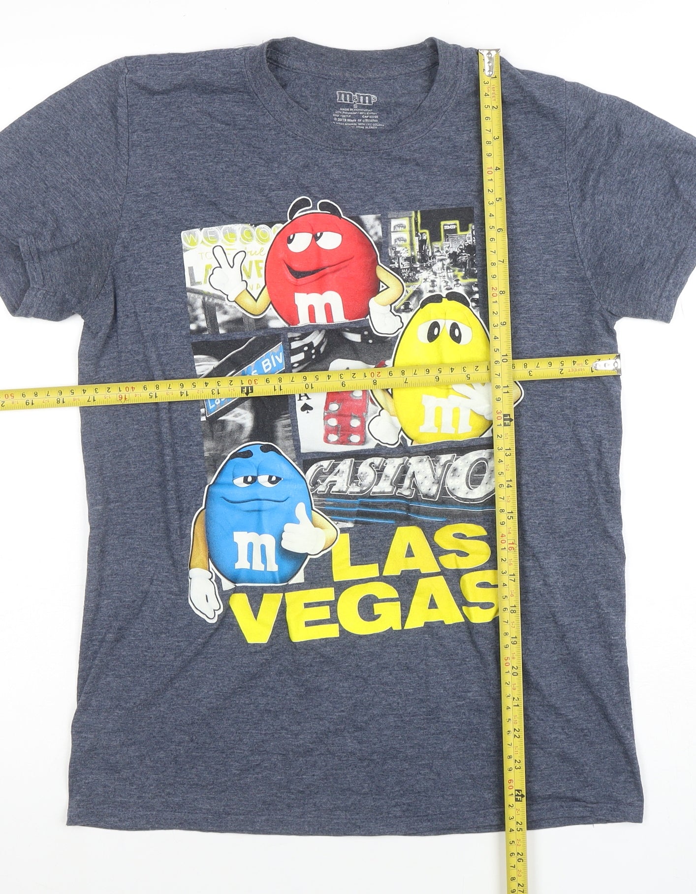 M&M's Men's Blue Graphic Las Vegas Short Sleeve T-Shirt Size S