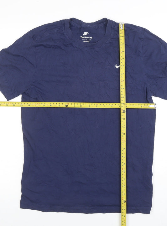 Nike Men's Navy Blue Crew Neck Short Sleeve Cotton T-Shirt S