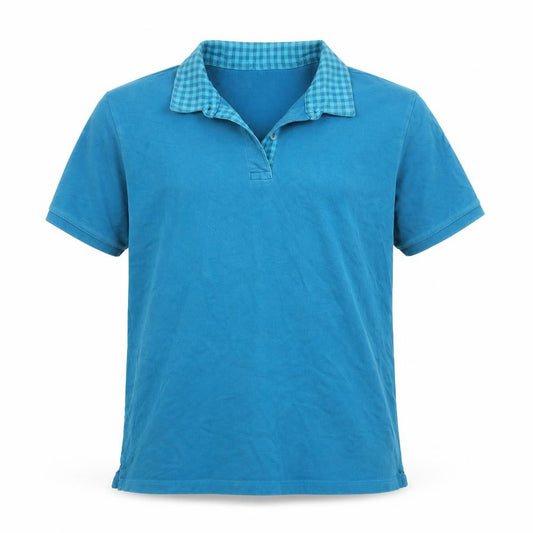 Lands' End Men's Blue Short Sleeve Polo Shirt Size M