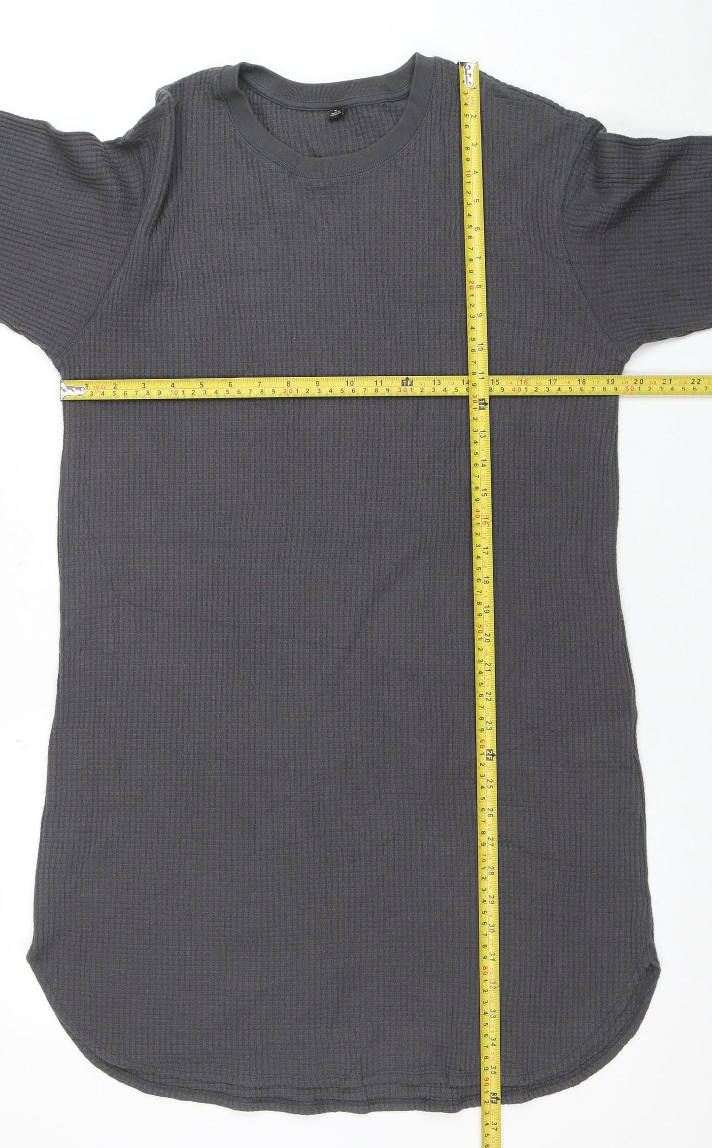 Uniqlo Women Grey M Long Sleeve Knit T-Shirt Dress