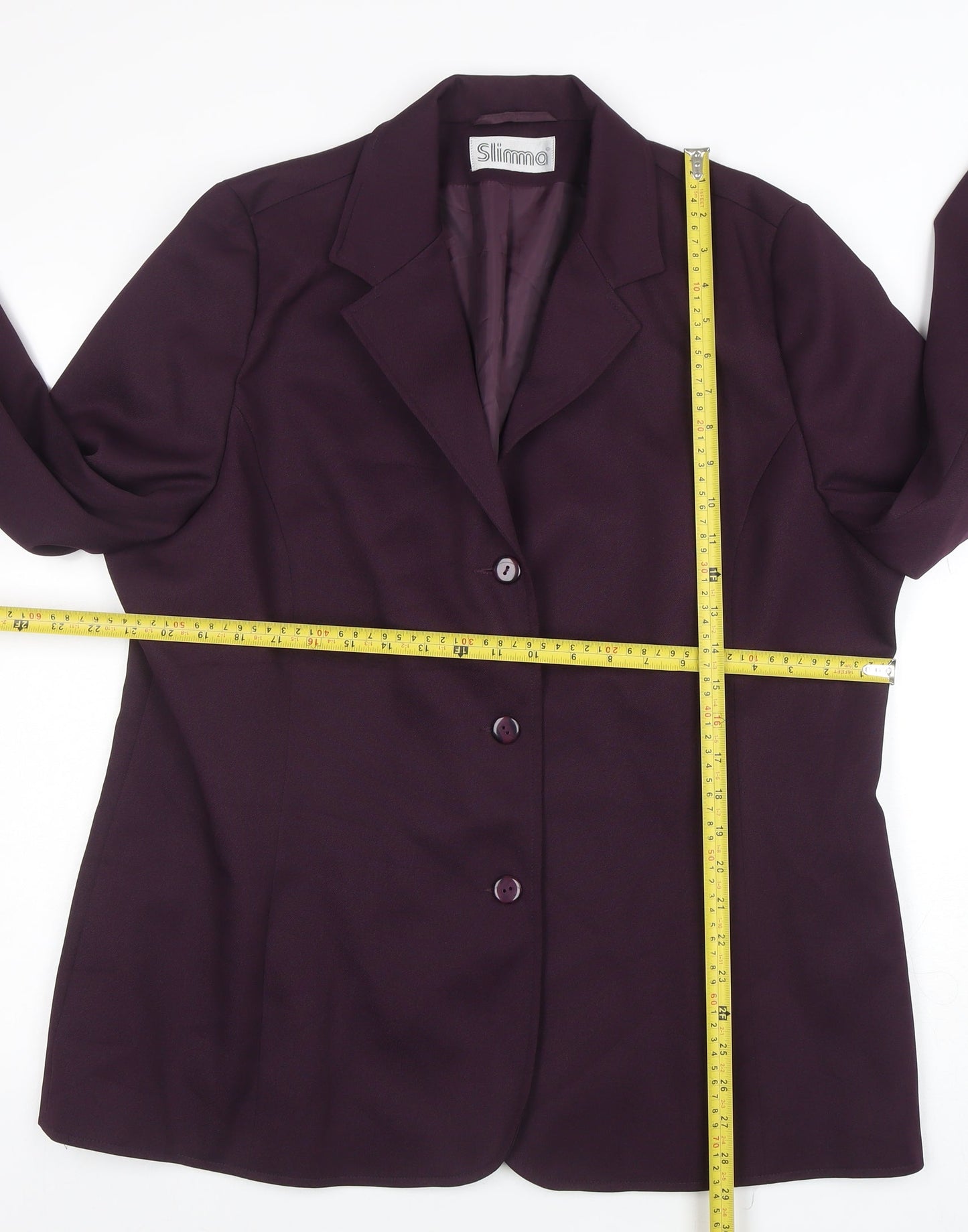 Slimma Women's Purple Size 20 Classic Lined Two-Button Blazer