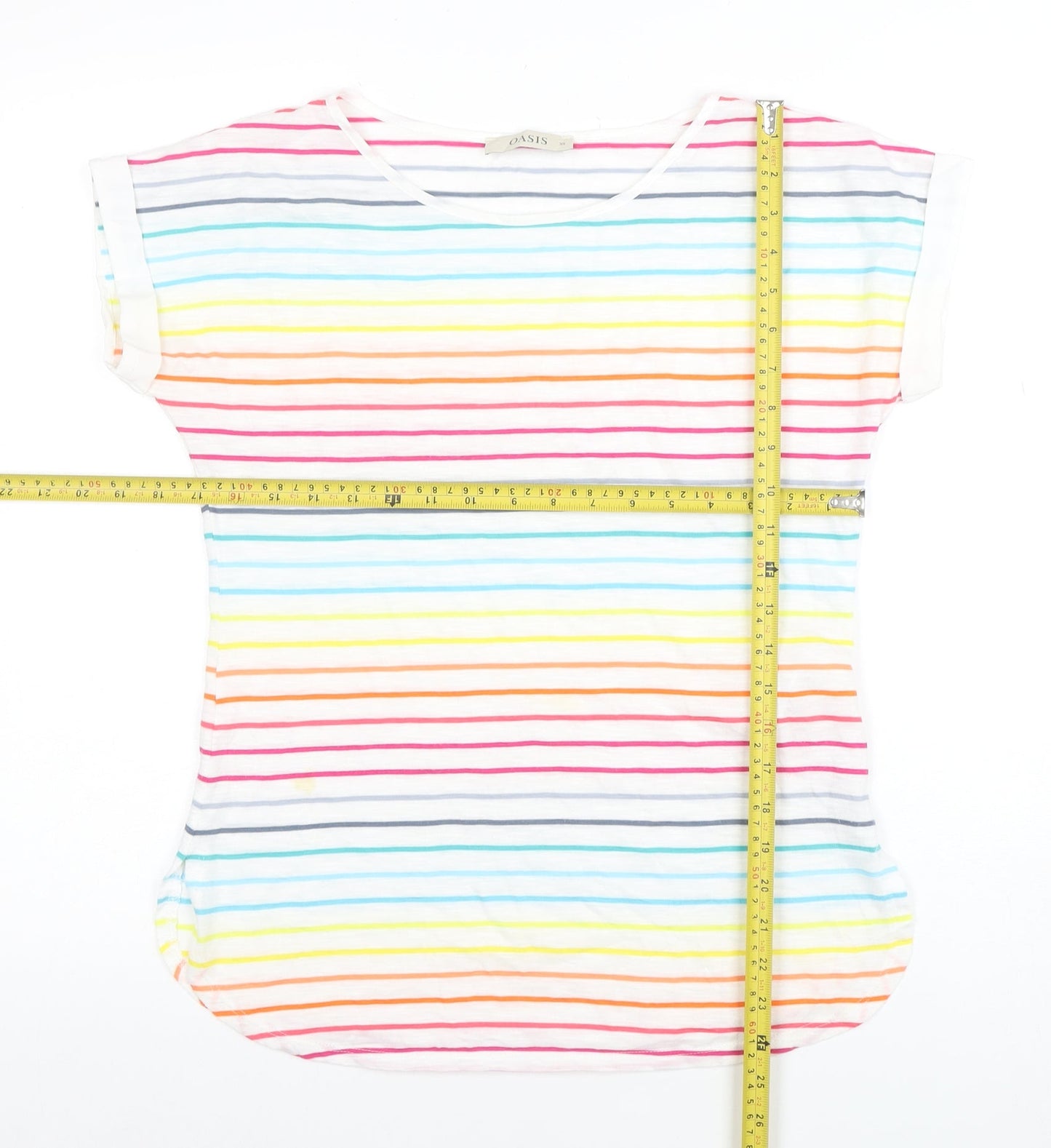 Oasis Women’s Multicoloured Striped Basic T-Shirt XS