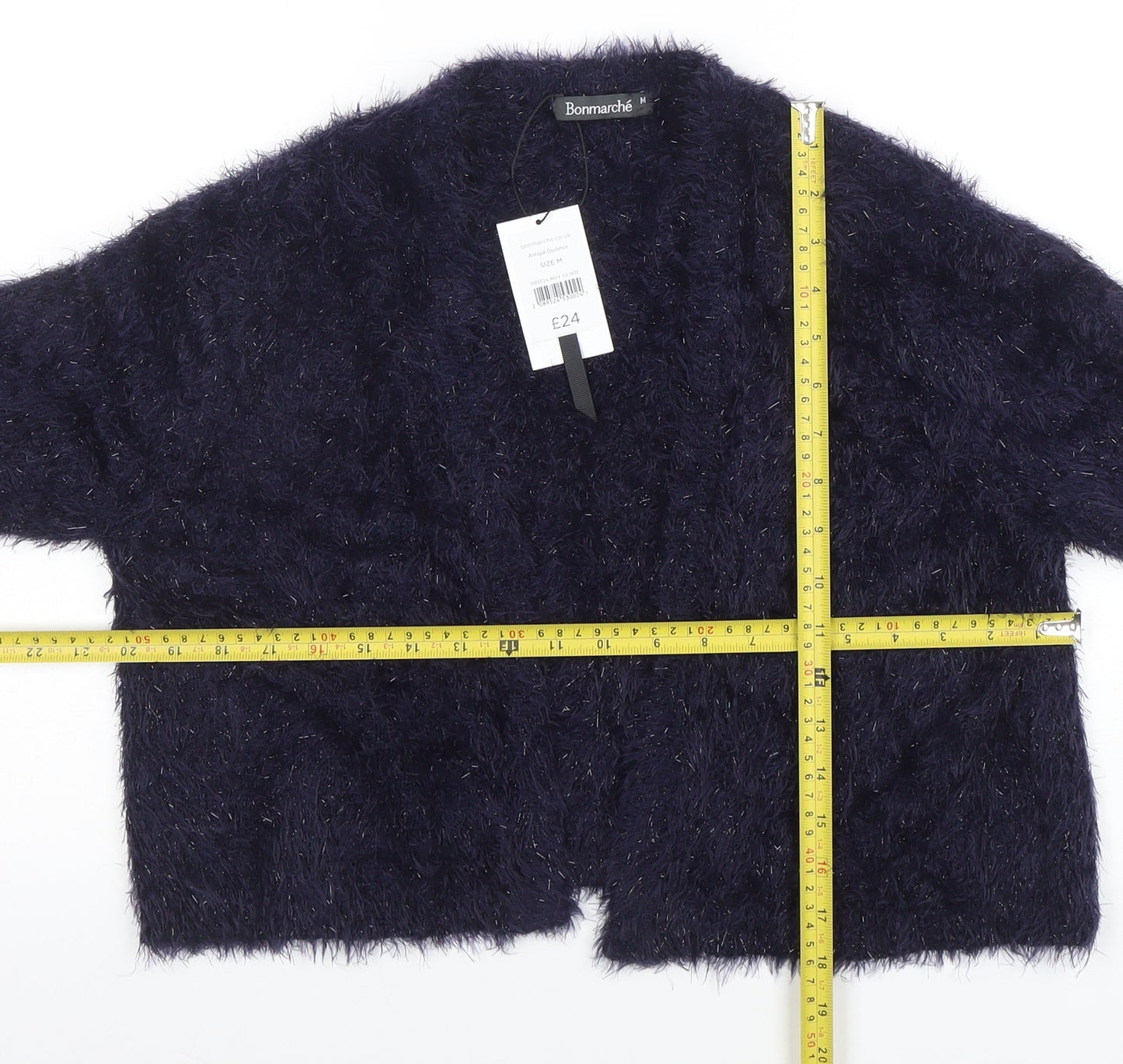 Bonmarché Women’s Blue Fluffy Open Front Cardigan Size M