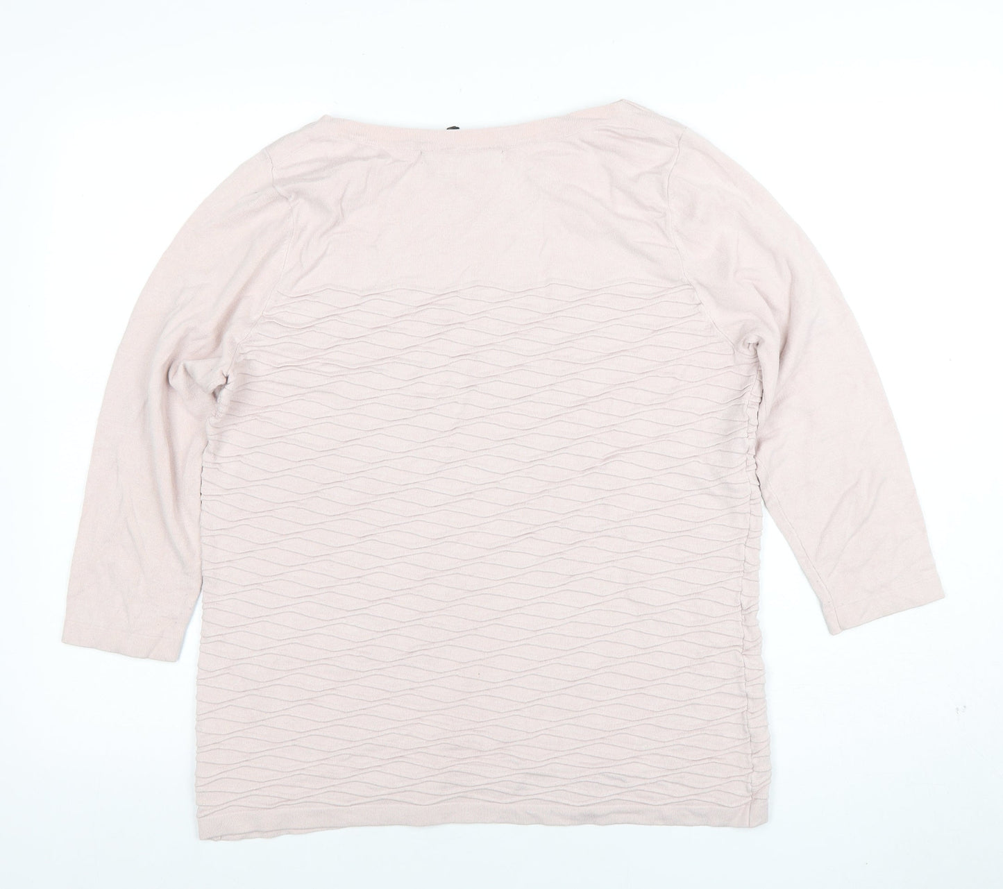 Principles by Ben de Lisi Women Beige Size 16 3/4 Sleeve Boat Neck Jumper