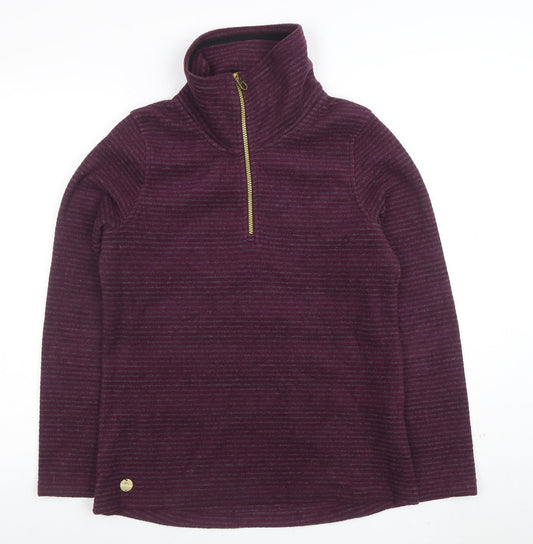 Regatta Women’s Purple Striped 1/2 Zip Fleece Sweatshirt UK 10