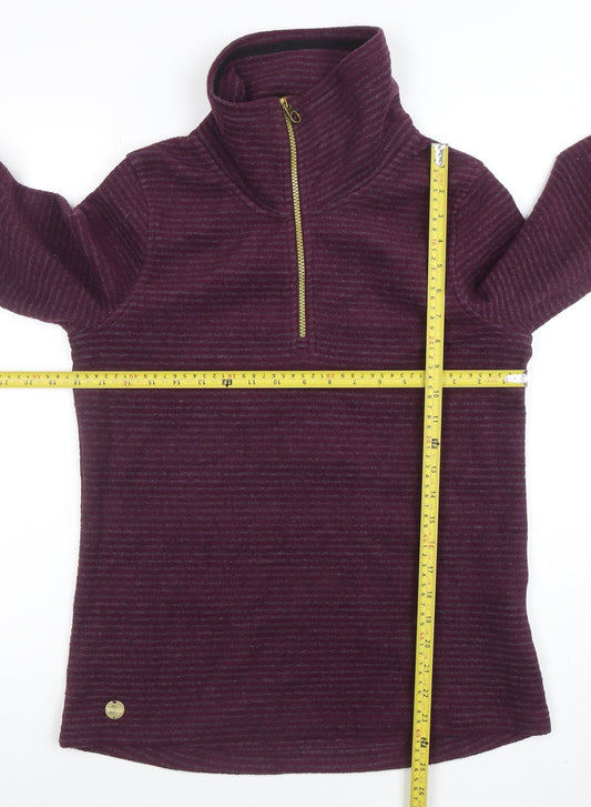 Regatta Women’s Purple Striped 1/2 Zip Fleece Sweatshirt UK 10