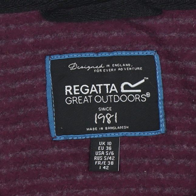 Regatta Women’s Purple Striped 1/2 Zip Fleece Sweatshirt UK 10