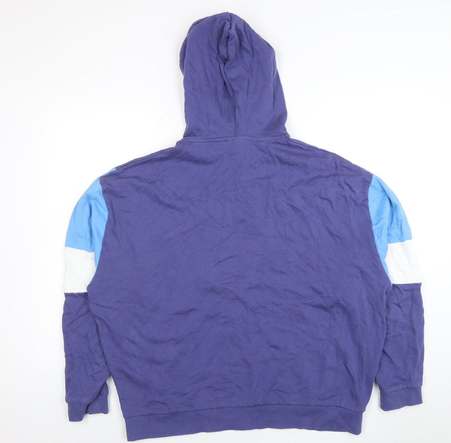 ASOS Design Mens Blue Alaska 1990 Pullover Hoodie Size L Cotton Blend