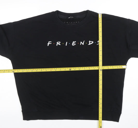 New Look Womens Black Friends TV Sweatshirt Size 12 Cotton Blend