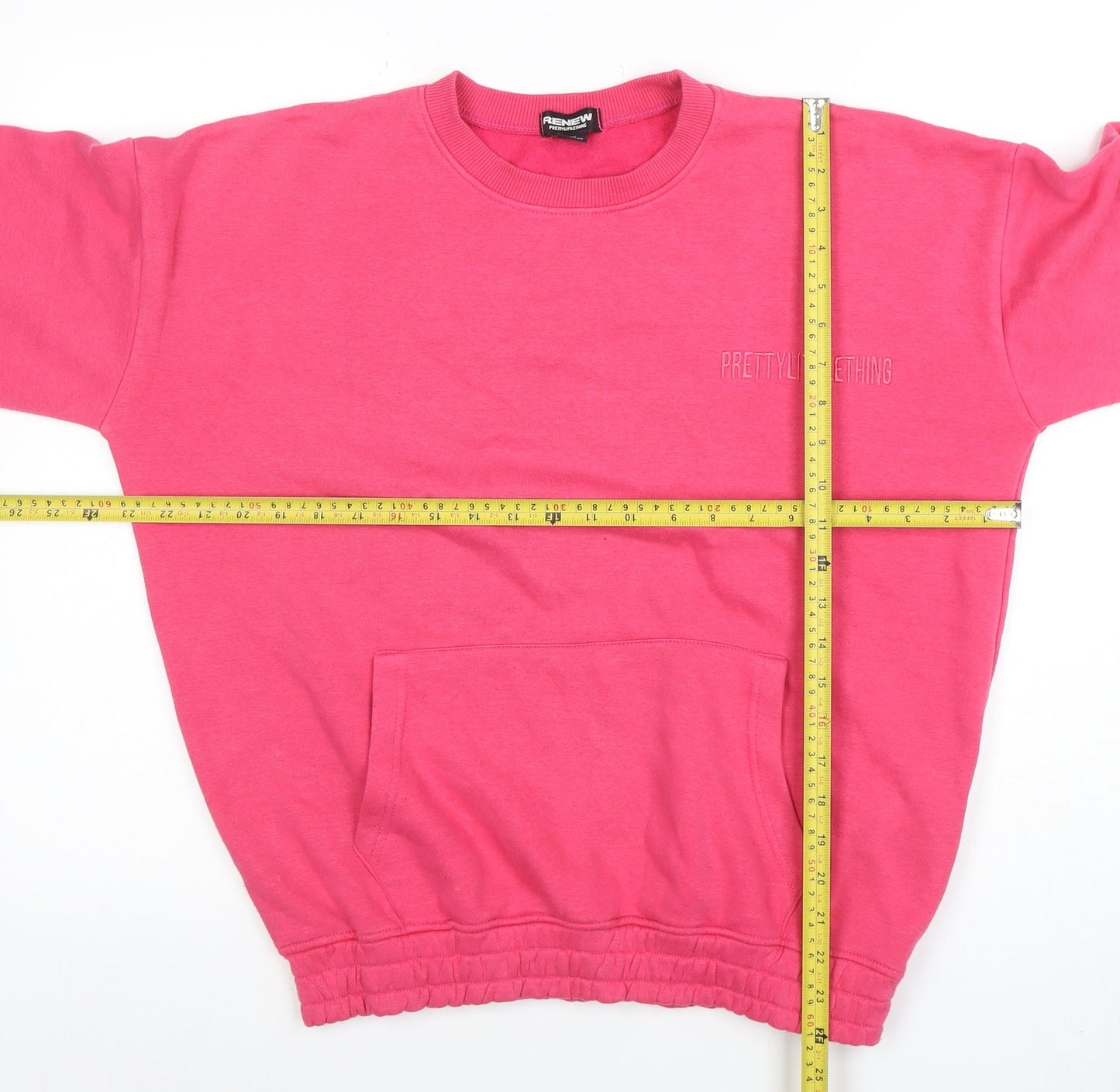 PrettyLittleThing Women Pink XS Pullover Sweatshirt Cotton Blend