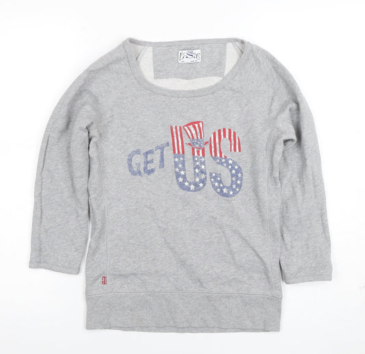 Levi's Women Grey XS Pullover Sweatshirt Graphic Print Cotton
