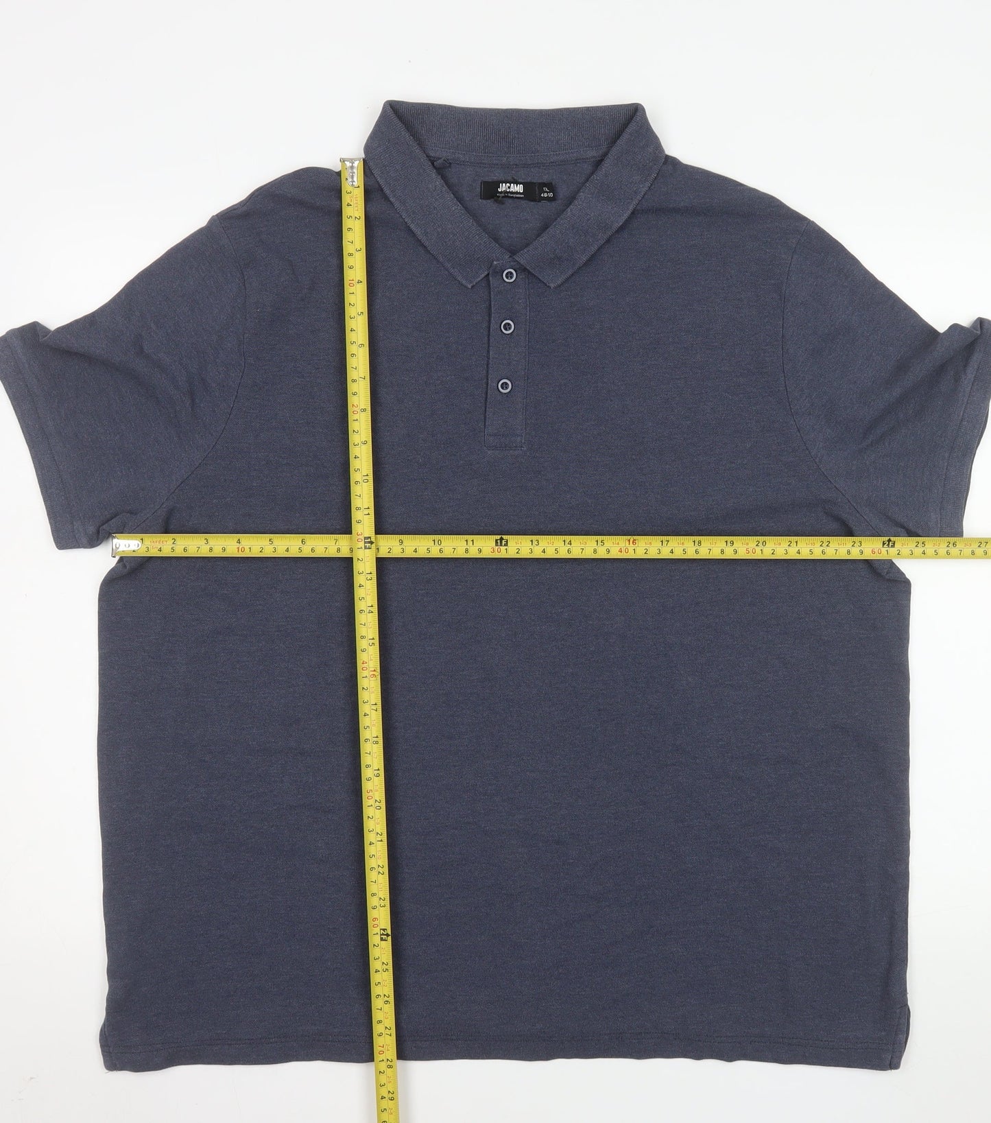 Jacamo Men's Blue 1X Regular Fit Short Sleeve Polo Shirt