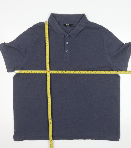 Jacamo Men's Blue 1X Regular Fit Short Sleeve Polo Shirt