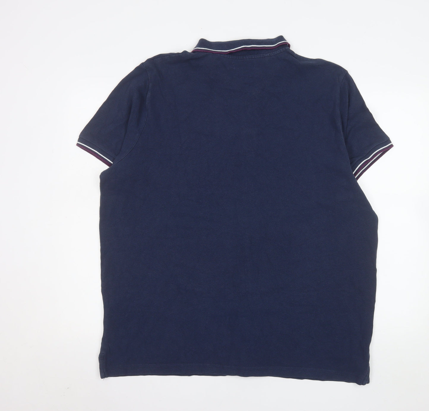 Jacamo Men's Blue Big 1X Cotton Short Sleeve Polo Shirt
