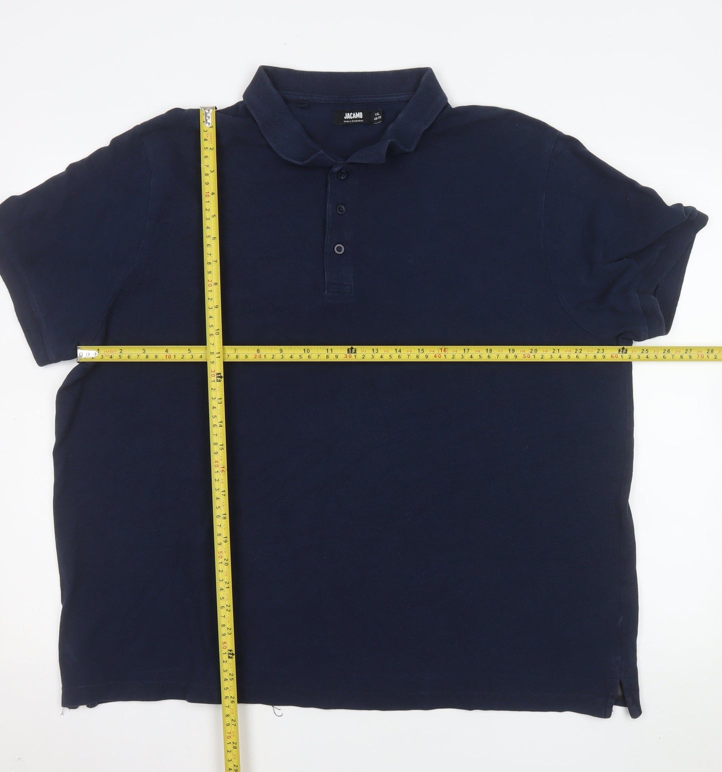 Jacamo Men's Blue 1XL Cotton Short Sleeve Polo Shirt