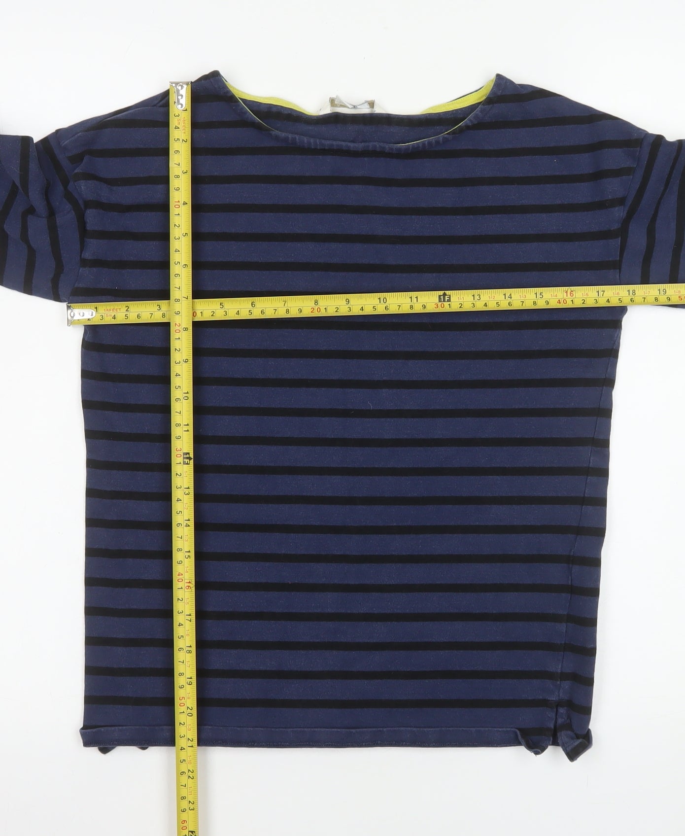 Boden Women Blue Striped Long Sleeve Cotton Boat Neck Top UK 8