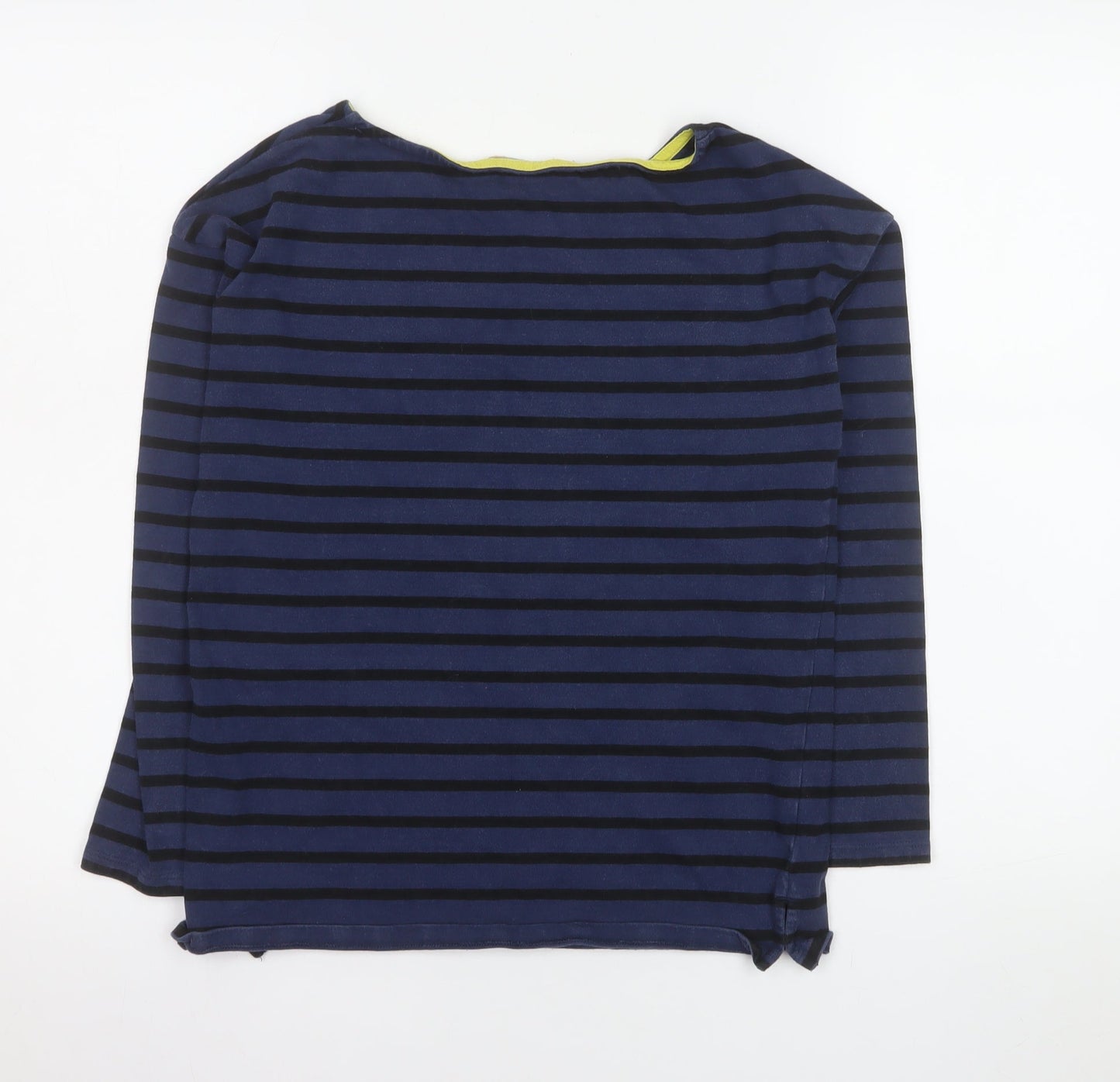 Boden Women Blue Striped Long Sleeve Cotton Boat Neck Top UK 8