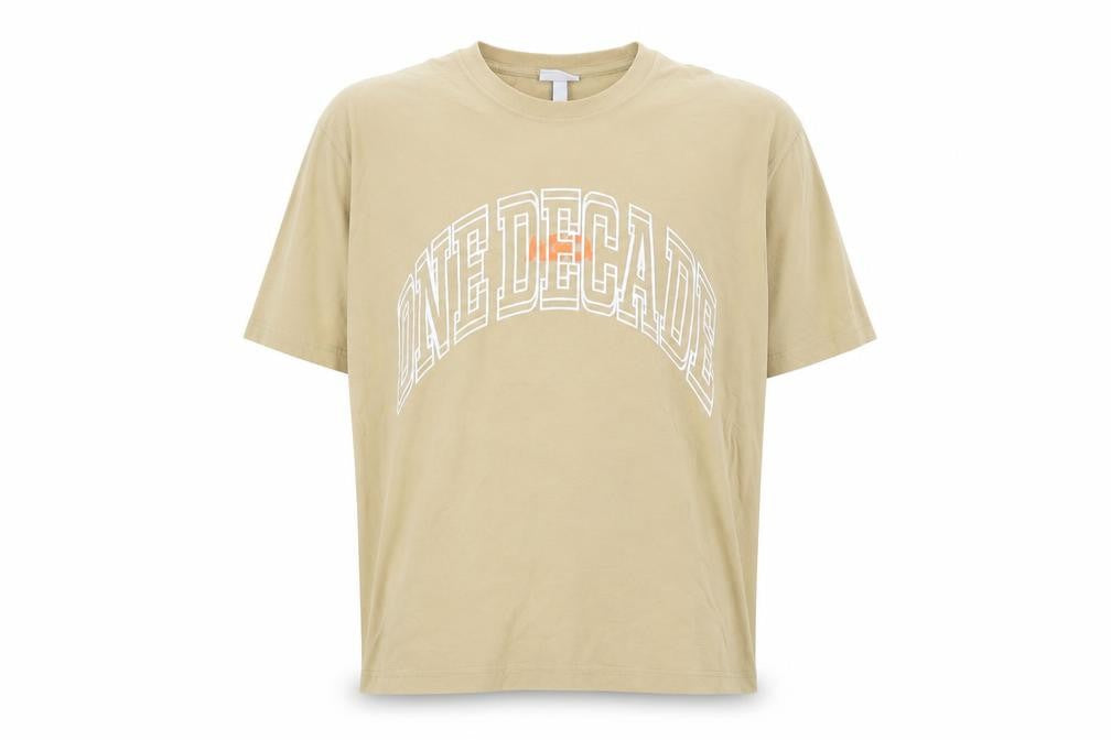 H&M Men's Beige XL Relaxed Fit Graphic College T-Shirt