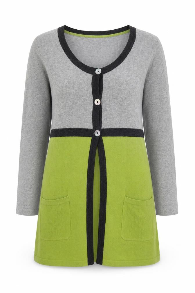 Laura Ashley Women’s Grey & Green Knit Cardigan UK 10