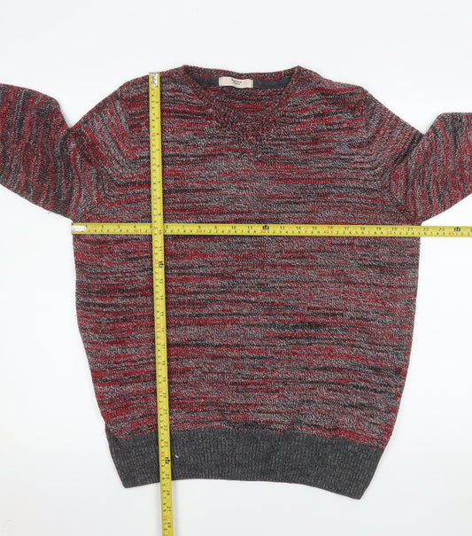 Barons of England Mens Multicoloured L Crew Neck Knit Pullover Jumper