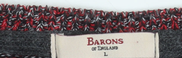Barons of England Mens Multicoloured L Crew Neck Knit Pullover Jumper