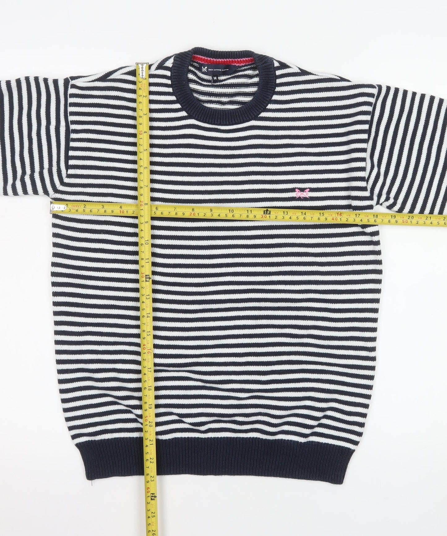 Crew Clothing Company Women’s Blue Stripe Cotton Jumper Size 14