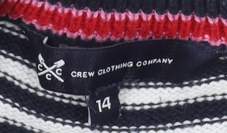 Crew Clothing Company Women’s Blue Stripe Cotton Jumper Size 14