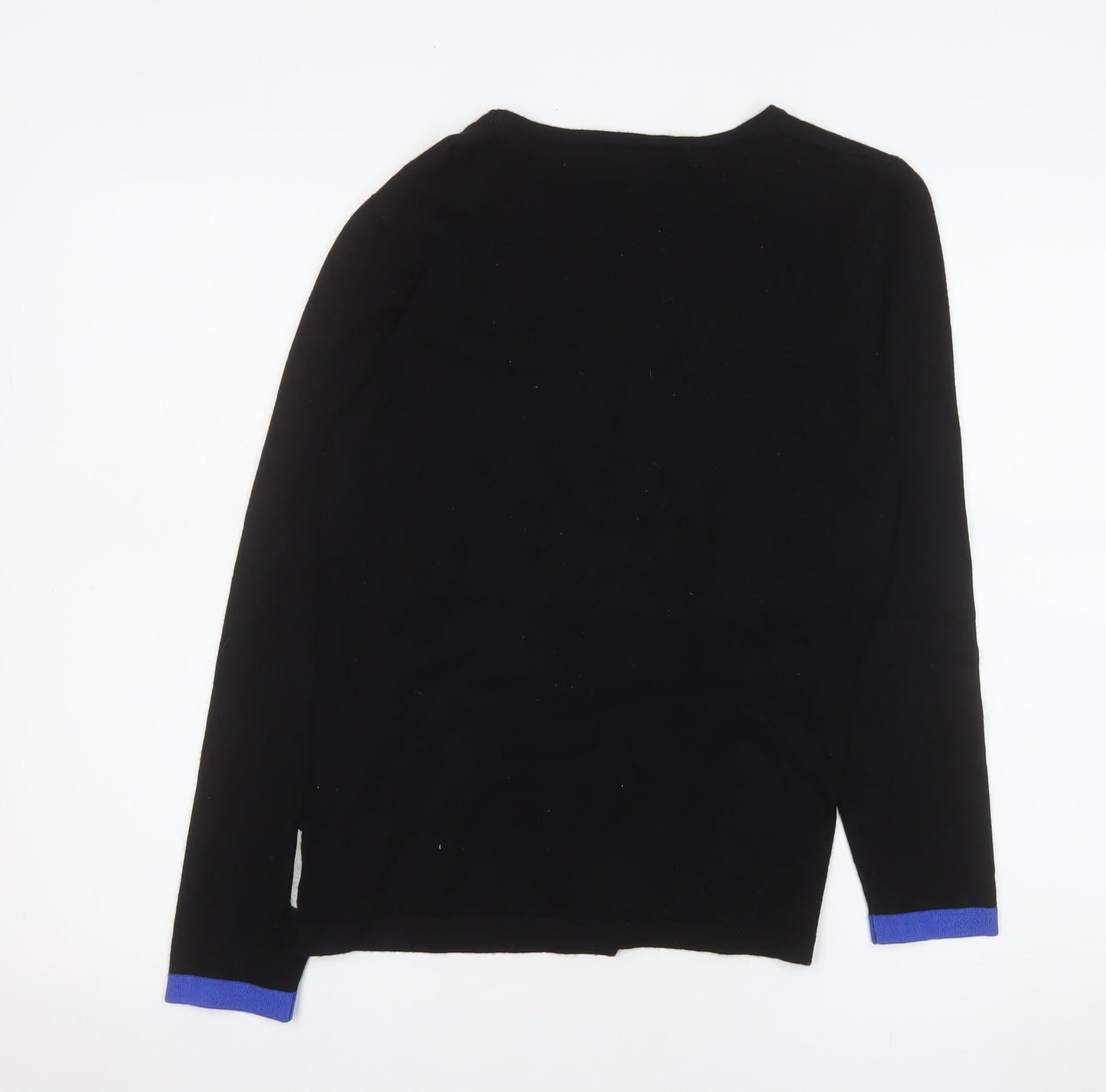 Next Women's Black Striped Crew Neck Pullover Jumper Size S
