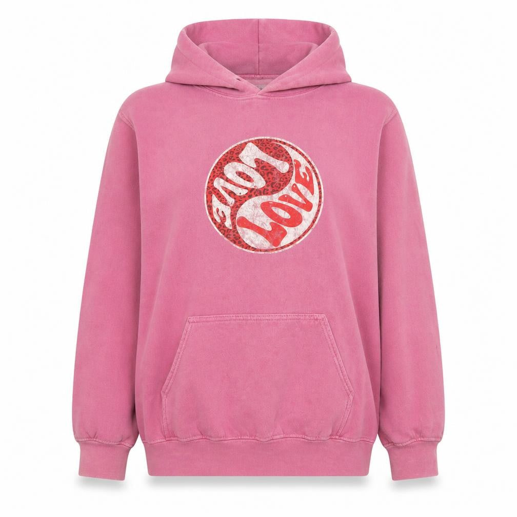 Brandy Melville Womens Pink Pullover Hoodie Love Graphic Size S/M