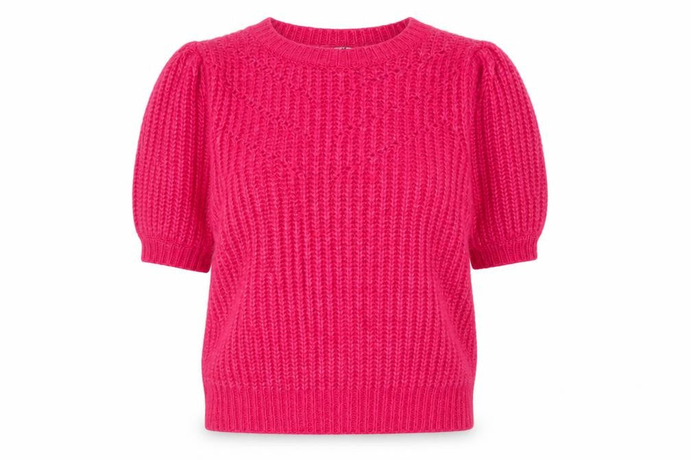 Vero Moda Women's Pink Knit Crew Neck Short Sleeve Top Size 8