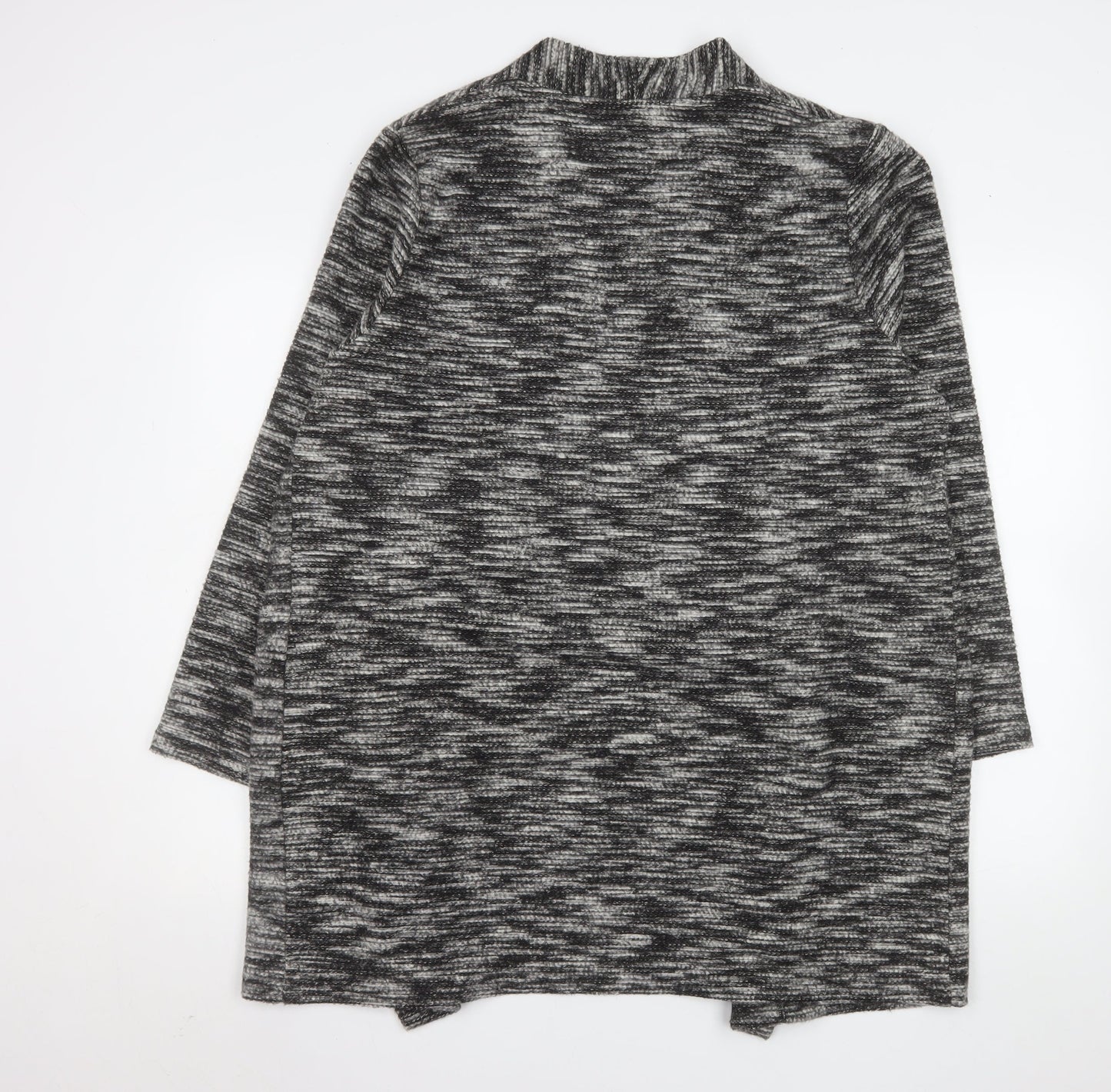 Nutmeg Womens Grey Knit Mid-Length Coatigan Size 18 Open Front