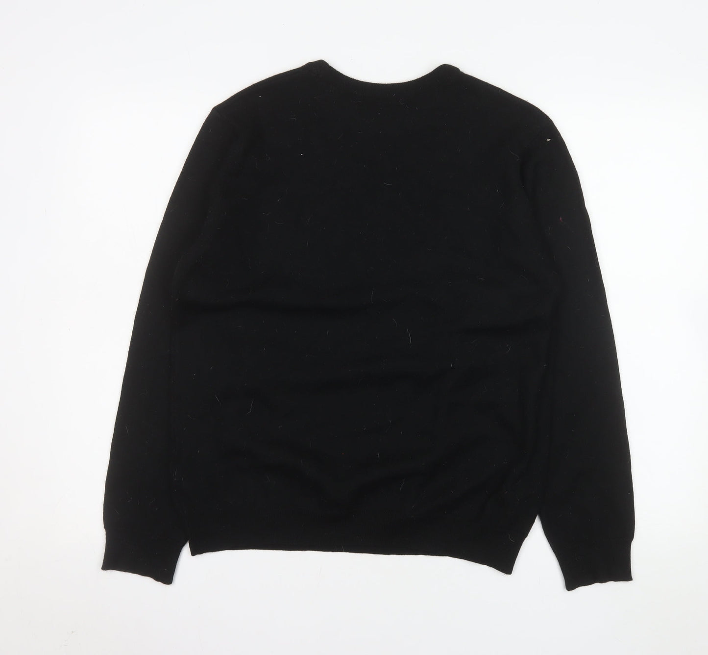 William & Edwards Men’s Black Wool Blend Crew Neck Jumper XL
