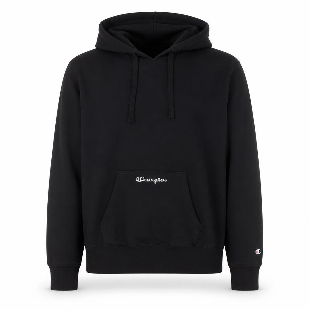 Champion Men's Black Pullover Hoodie Medium Fleece Logo Sweatshirt