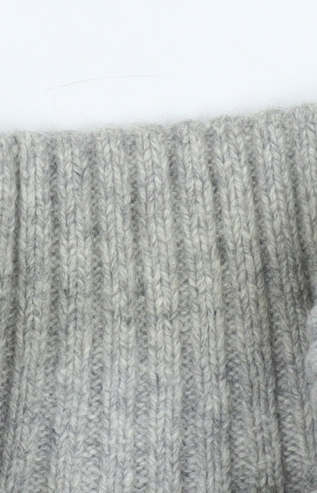 Lands' End Men's Grey Wool Blend High Neck Henley Jumper M