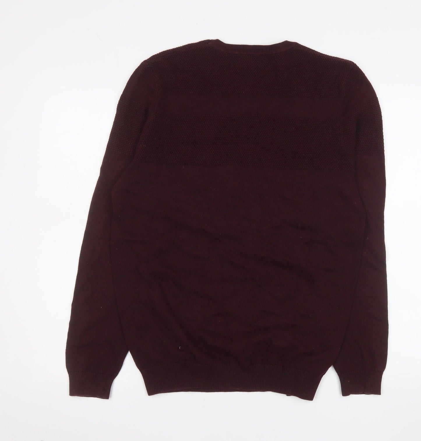Red Herring Men's Red Cotton Crew Neck Pullover Jumper M