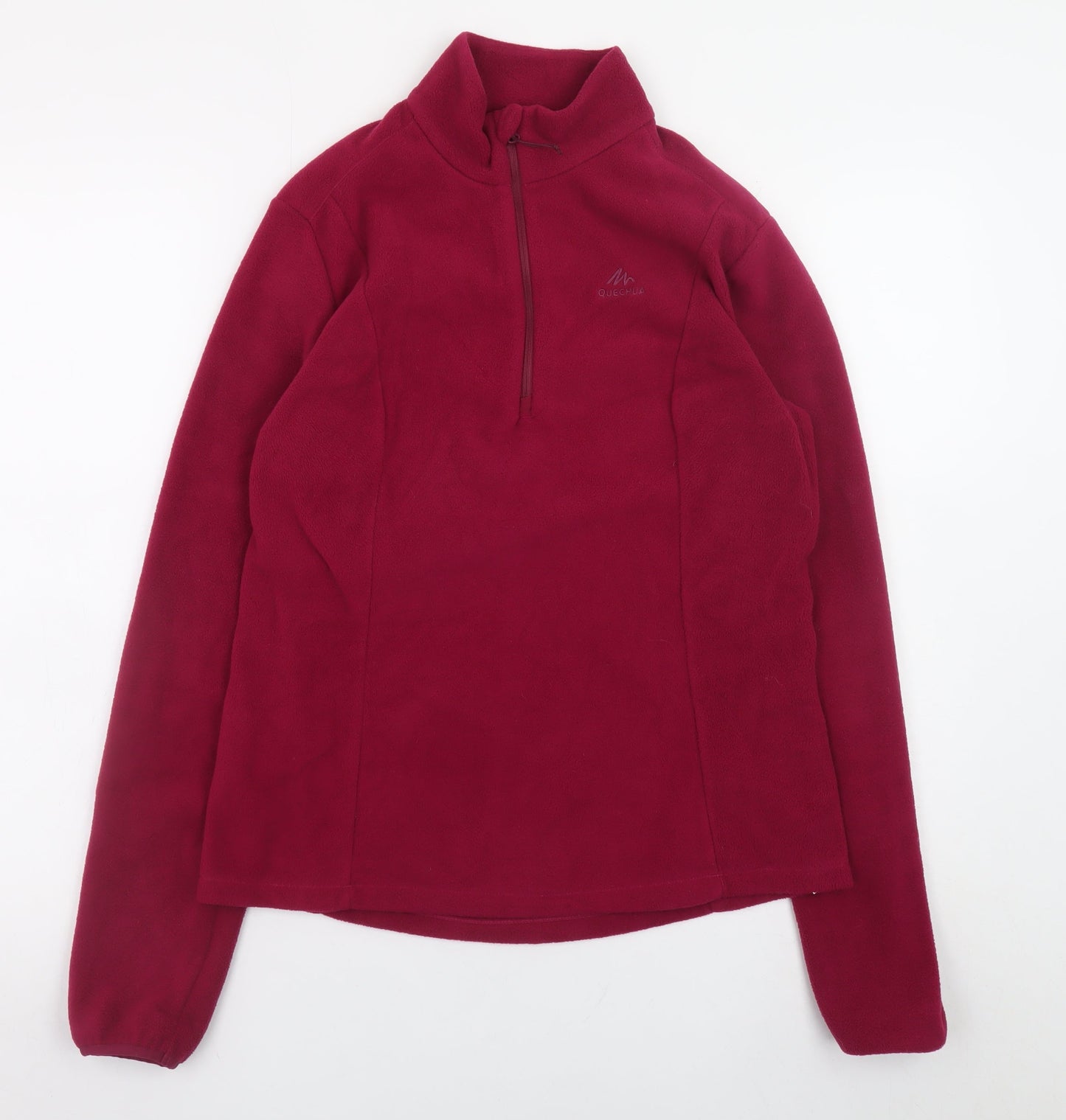 Quechua Womens Red Fleece Pullover Sweatshirt Size M 1/2 Zip